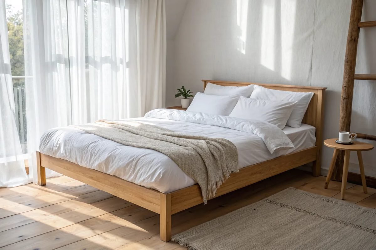 Clean, calm bedroom with fresh bedding